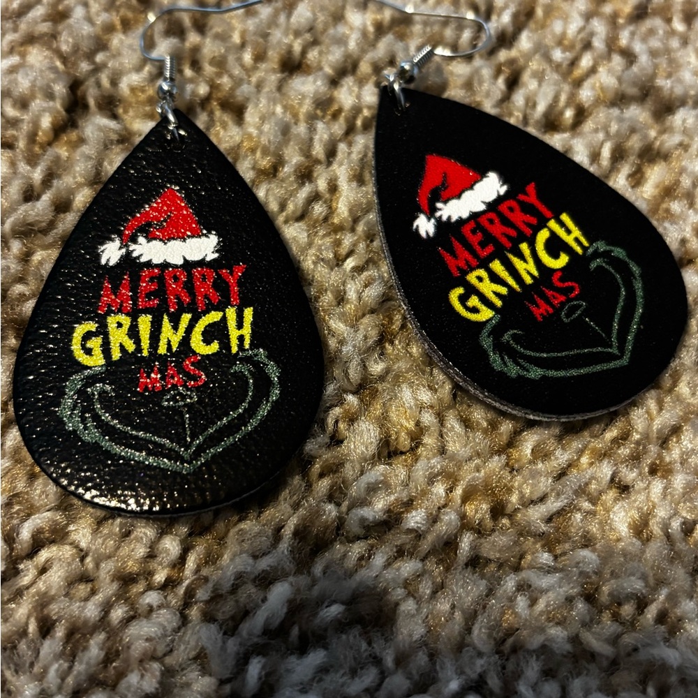 Merry Grinchmas Teardrop Earrings